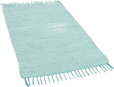 THEKO Teppich »Happy Cotton«, rechteckig, 5 mm Höhe, Flachgewebe, reine Baumwolle, handgewebt, mit Fransen, Wohnzimmer
