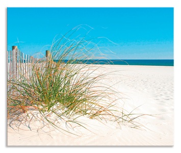 Artland, Artland Küchenrückwand »Schöne Sanddüne mit Gräsern und Zaun«, Artland Küchenrückwand »Schöne Sanddüne mit Gräsern und Zaun«, (1 tlg.), Alu Spritzschutz mit Klebeband, einfache Montage