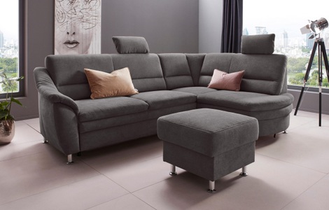 Places of Style Ecksofa »Cardoso«, Federkern, wahlweise mit Bett, Schubkasten