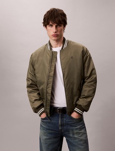 Calvin Klein Jeans Collegejacke »LS JEANS TIPPED HERO BOMBER«, ohne Kapuze, Mit Rundhalsausschnitt, regular fit