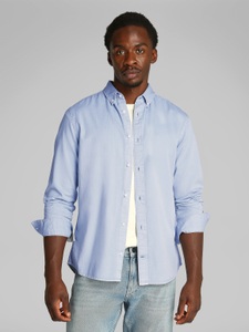 Calvin Klein Langarmhemd »GARMENT DYED LW TWILL L/S SHIRT«, mit Logostickerei