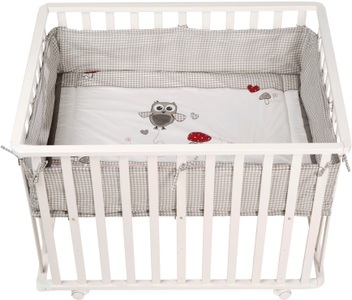 Roba, roba Laufgitter 75 x 100 cm weiß Adam & Eule - Gr.100x75 cm, roba® Laufgitter »Adam & Eule, weiss, 75x100 cm«, bis 15 kg, mit Stoffeinlage; Rollen, höhenverstellbar