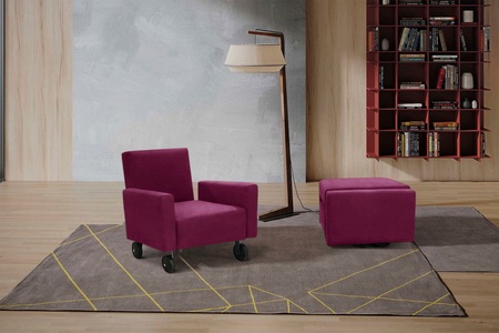 Egoitaliano, Egoitaliano Sessel »QQ«, zum Hocker zusammenklappbar, inkl. Rollen, Egoitaliano Sessel »QQ, Funktionssessel zum Hocker zusammenklappbar,«, inkl. Rollen, in vielen Farbe und hochwertigem Microfaserbezug