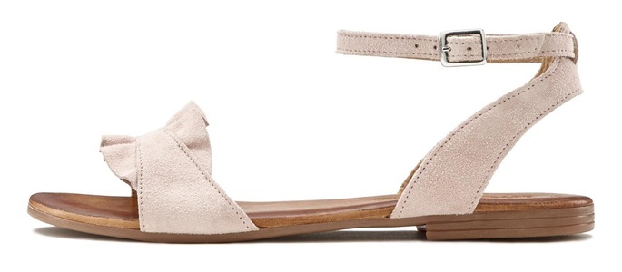 Lascana, LASCANA Sandale, LASCANA Sandale, Sandalette, Sommerschuh aus hochwertigem Leder mit kleinen Rüschen