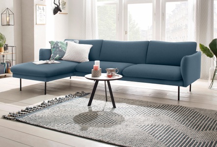 ANDAS, andas Ecksofa »Mavis«, mit Chaiselonge, mit losen Sitz- und Rückenkissen, skandinavischer Stil, 