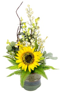 IGEA, I.GE.A. Kunstblume »Sonnenblume«, (1 St.), Im Topf aus Keramik Blumen Arrangement Tischdeko, I.GE.A. Kunstblume »Sonnenblume«, Im Topf aus Keramik Blumen Arrangement Tischdeko