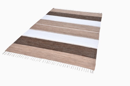 THEKO, THEKO Teppich »Stripe Cotton«, rechteckig, 5 mm Höhe, Flachgewebe, reine Baumwolle, handgewebt, mit Fransen, Wohnzimmer, THEKO Teppich »Stripe Cotton«, rechteckig, 5 mm Höhe, Flachgewebe, gestreift, reine Baumwolle, handgewebt, mit Fransen