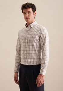 Seidensticker, seidensticker Flanellhemd »Comfort«, Comfort Langarm Button-Down-Kragen Karo, seidensticker Flanellhemd »Comfort« Comfort 1/1 Button-Down-Kragen Karo