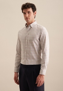 Seidensticker, seidensticker Flanellhemd »Regular«, Regular Langarm Button-Down-Kragen Karo, seidensticker Flanellhemd »Regular« Regular 1/1 Button-Down-Kragen Karo