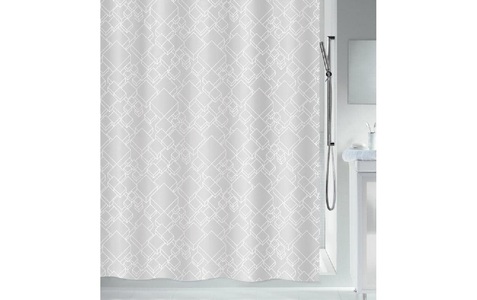 Spirella, SPIRELLA Duschvorhang TEXTIL, spirella Duschvorhang Peer 180 x 180 cm, Weiss