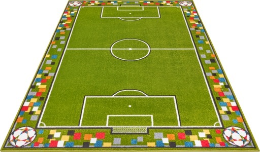 Hanse Home, HANSE Home Teppich »Soccer Pitch«, rechteckig, 9 mm Höhe, Weicher Flor, Farbenfrohes Design, Kinderzimmer, Spielunterlage, Stadion, strapazierfähig, pflegeleicht, HANSE Home Teppich »Soccer Pitch«, rechteckig, 9 mm Höhe, Farbenfrohes Design, Spielunterlage, Stadion, strapazierfähig