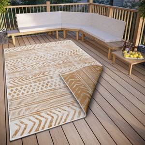 NORTHRUGS, NORTHRUGS Teppich »BIRI Wendeteppich«, rechteckig, In- und Outdoor geeignet, im Boho Stil, Flachgewebe, NORTHRUGS Teppich »BIRI Wendeteppich«, rechteckig, 5 mm Höhe, In-& Outdoor, Wetterfest, Balkon, Läufer, Wohnzimmer, Wasserfest, Boho