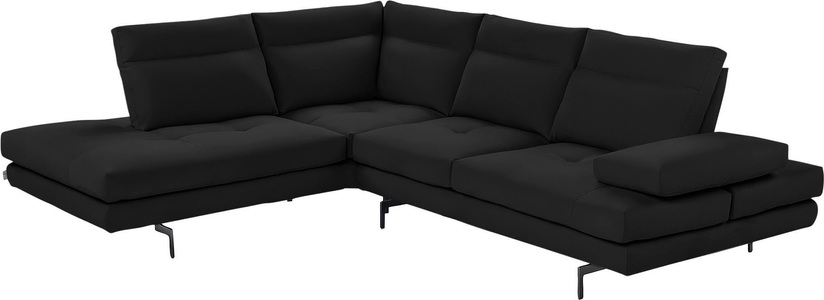 CALIA ITALIA, CALIA ITALIA Ecksofa »Toby Wing«, Sitztiefenverstellung, Eckelement mit Funktion, Füsse in Schwarz matt, CALIA ITALIA Ecksofa »Toby Wing, L-Form, Designsofa mit sensationellem Sitzkomfort«, Sitztiefenverstellung, funktionale Ecke, Füsse in schwarz matt
