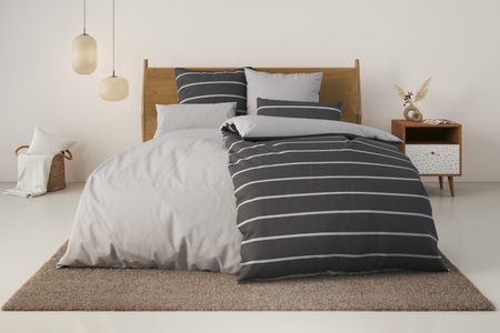 my home Bettwäsche »Katja«, Bettwäsche aus Baumwolle, Bettwäsche mit Streifen-Design, Wendeoptik