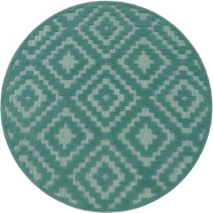 PACO HOME, Paco Home Teppich »Livorno 672«, rund, Uni-Farben, Scandi, Rauten Muster, Hoch-Tief Effekt, Outdoor geeignet, Paco Home Teppich »Livorno 672«, rund, 14 mm Höhe, Uni-Farben, Scandi, Rauten Muster, Hoch-Tief Effekt, Outdoor geeignet