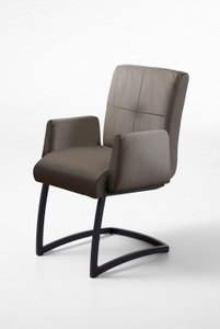exxpo - sofa fashion, exxpo - sofa fashion Freischwinger »Affogato«, Kunstleder SOFTLUX®, mit Armlehne, exxpo - sofa fashion Freischwinger »Affogato mit komfortablen Armlehnen« () attraktiven Kreuznaht in der Rückenlehne