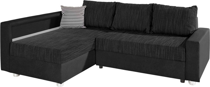 COLLECTION AB, COLLECTION AB Ecksofa, inklusive Bettfunktion, Bettkasten und Federkern, wahlweise mit RGB-LED-Beleuchtung und USB-Port, Inklusive seitlichem Regalboden, Ottomane links oder rechts montierbar, COLLECTION AB Ecksofa »Relax L-Form«, inklusive Bettfunktion, Federkern, wahlweise mit RGB-LED-Beleuchtung