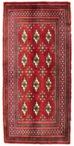 MorgenLand, morgenland Wollteppich »Turkaman Teppich handgeknüpft rot«, rechteckig, 8 mm Höhe, morgenland Wollteppich »Turkaman Teppich handgeknüpft rot«, rechteckig, 8 mm Höhe