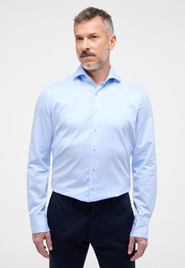 Eterna, Eterna Langarm Hemd »SLIM FIT«, SLIM FIT Soft Luxury Shirt in hellblau unifarben