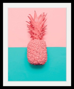 undefined, Bild »Ananas«, queence Bild »Ananas«, Obst-Obst Bilder-Essen-Lebensmittel-Humor-Ananas, HD Premium Poster-Druck inkl. Holzrahmen