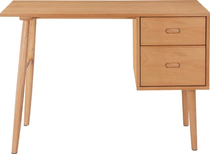 elbgestoeber, elbgestoeber Schreibtisch »Elblamelle«, in schöner Holzoptik aus massivem Eschenholz und MDF, mit zwei Schubkästen, Breite 110 cm, 
