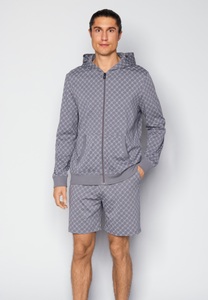 JOOP Sweatjacke mit Cornflower-Print allover und Kapuze