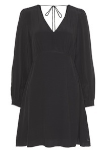 Tommy Hilfiger, Tommy Hilfiger Blusenkleid »FLUID SOLID SHORT V-NECK DRESS«, mit V-Ausschnitt vorne und hinten, 