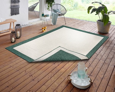 NORTHRUGS, NORTHRUGS Teppich »Panama«, rechteckig, 5 mm Höhe, In-und Outdoor geeignet, Wohnzimmer, Balkon, Terrasse, Garten, Robust, Pflegeleicht, Flachgewebe, Wendbar, NORTHRUGS Teppich »Panama Wendeteppich«, rechteckig, 5 mm Höhe, In-& Outdoor, Wetterfest, Balkon, Läufer, Wohnzimmer, Wasserfest