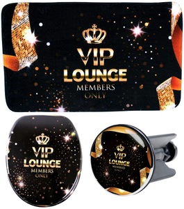 Sanilo, Sanilo Badaccessoires-Sets »VIP-Lounge«, (Komplett-Set, 3 tlg.), bestehend aus WC-Sitz, Badteppich und Waschbeckenstöpsel, Sanilo Badaccessoire-Set »VIP-Lounge«, (Set, 3 tlg.), bestehend aus WC-Sitz, Badteppich und Waschbeckenstöpsel