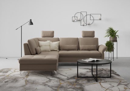 INOSIGN, INOSIGN Ecksofa »Palm Beach«, Federkern, mit Sitztiefenverstellung, wahlweise mit Bettfunktion, Bettkasten und Armteilverstellung, INOSIGN Ecksofa »Palm Beach L-Form«, Federkern, mit Sitztiefenverstellung, wahlweise mit Bettfunktion