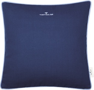 Tom Tailor, TOM TAILOR Kissenhülle »Dove Signature«, (1 St.), Tom Tailor Kissenhülle , T-Dovesignature75350-082-40-40 , Blau, Dunkelblau , Textil , Uni , 40 cm , hochwertige Qualität , 003021128911