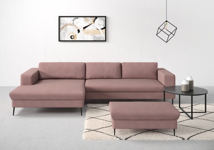 DOMO collection, DOMO collection Ecksofa »Modica«, moderne Optik mit grosszügiger Recamiere, frei im Raum stellbar, DOMO collection Ecksofa »Modica, zeitlos und elegant, L-Form«, moderne Optik mit extrabreiter Recamiere, auch in Cord