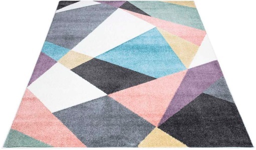 Carpet City, Carpet City Teppich »YOUNG915«, rechteckig, 11 mm Höhe, Bunter Kinderteppich mit Geo-Muster, Carpet City Teppich »YOUNG915«, rechteckig, 11 mm Höhe, Bunter Kinderteppich mit Geo-Muster