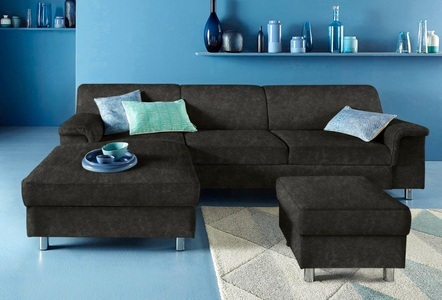 INOSIGN, INOSIGN Ecksofa, wahlweise mit Bettfunktion, DOMO collection Ecksofa »Jamie, modern und elegant, Fusshöhe 9cm, L-Form,« wahlweise mit Bettfunktion