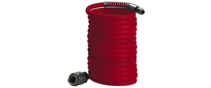 Einhell, Spiralschlauch 8 m mit Schnellanschlusskupplung und Stecknippel, Einhell Druckluftschlauch