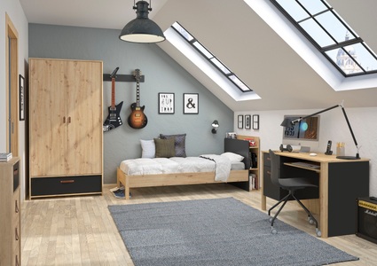 Gami, Gami Einzelbett »Arthus«, (6 St.), Gami Jugendbett »Arthus«, (6 tlg.), Einzelbett, Kinderbett
