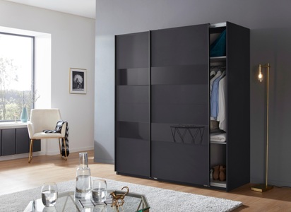 Wimex, Wimex Schwebetürenschrank »Altona«, Wimex Schwebetürenschrank »Altona«, mit Glaselementen und zusätzlichen Einlegeböden