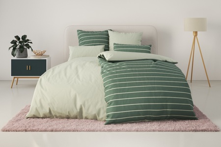 my home Bettwäsche »Katja«, Bettwäsche aus Baumwolle, Bettwäsche mit Streifen-Design, Wendeoptik