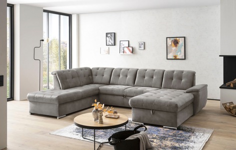 exxpo - sofa fashion, exxpo - sofa fashion Wohnlandschaft, (4 St.), 6x Kopfteilverstellung, Wahlweise mit Bettfunktion und Bettkasten, exxpo - sofa fashion Wohnlandschaft »Durango, aufwendige Sitz- und Rückenverarbeitung, bequem, U-Form« inkl. Kopfteilverstellung, wahlweise mit Bettfunktion und Bettkasten