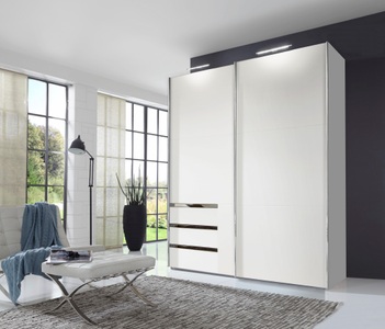 Wimex, home24 Schwebetuerenschrank level 36A, MID.YOU Schwebetürenschrank in weiss , Level 36A 200Cm Weiss , Holzwerkstoff , 2 Fächer , 3 Schubladen , 200x216x65 cm , Dekorfolie,Nachbildung , Typenauswahl, umfangreiches Zubehör erhältlich, in verschiedenen Holzarten erhältlich, In verschied