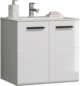 Trendteam, trendteam Waschbeckenunterschrank »Riva«, 2 Korpusfarben, Breite 62 cm, Hänge-Waschbeckenunterschrank, 