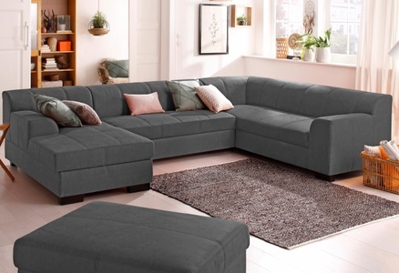 HOME AFFAIRE, Home affaire Wohnlandschaft »Falk«, mit Federkern und wahlweise mit Bettfunktion und Bettkasten, 
