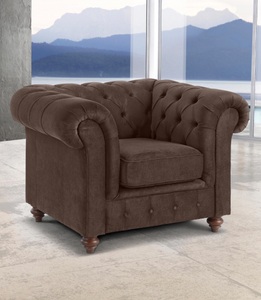 PREMIUM COLLECTION BY HOME AFFAIRE, Premium collection by Home affaire Sessel »Chesterfield«, mit Knopfheftung, auch in Leder, Home affaire Sessel »Chesterfield B/T/H: 105/69/74 cm«, mit hochwertiger Knopfheftung, auch in Leder