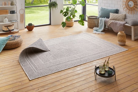 HOME AFFAIRE, Home affaire Teppich »Bernard«, rechteckig, 5 mm Höhe, In-und Outdoor geeignet, Wohnzimmer, Balkon, Terrasse, Garten, Robust, Pflegeleicht, Flachgewebe, Wendeteppich, my home Teppich »Bernard Wendeteppich«, rechteckig, 5 mm Höhe, auch als Läufer, Robust, Pflegeleicht, Flachgewebe, In- und Outdoor