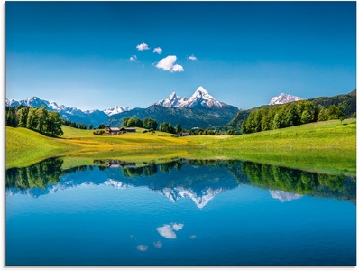 Artland Glasbild »Landschaft in den Alpen«