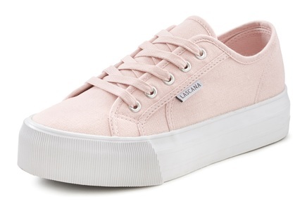 Lascana, LASCANA Sneaker, aus Textil mit Plateausohle, LASCANA Sneaker, Schnürhalbschuh, Freizeitschuh aus Textil mit Plateausohle