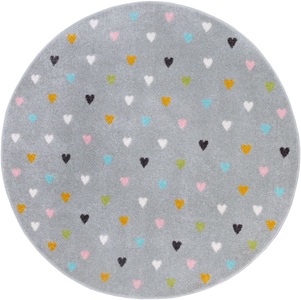 Hanse Home, HANSE Home Kinderteppich »Adventures Little Hearts«, rund, Spielteppich, weich, Kinderzimmer, Kurzflor, Spielunterlage, Teppich, HANSE Home Kinderteppich »Adventures Little Hearts«, rund, 7 mm Höhe, Spielteppich, fest, Kinderzimmer, Kurzflor, Spielunterlage