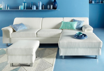 INOSIGN, INOSIGN Ecksofa, wahlweise mit Bettfunktion, DOMO collection Ecksofa »Jamie, modern und elegant, Fusshöhe 9cm, L-Form,« wahlweise mit Bettfunktion