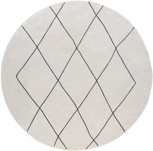 Paco Home Teppich »Haral 786«, rund, 9 mm Höhe, Kurzflor, Scandi Design, Rauten Motiv, Wohnzimmer