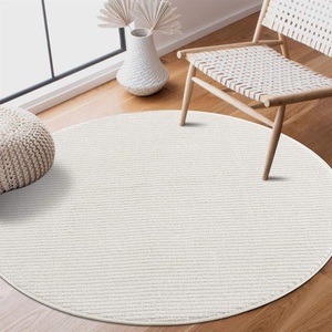 Carpet City, Carpet City Teppich »Fancy«, rund, 12 mm Höhe, Kurzflor, Einfarbig, 3D-Optik, Wohnzimmer, Carpet City Teppich »Friseé-Teppich FANCY900«, rund, 12 mm Höhe, Kurzflor, Einfarbig, 3D-Optik, Streifen Look